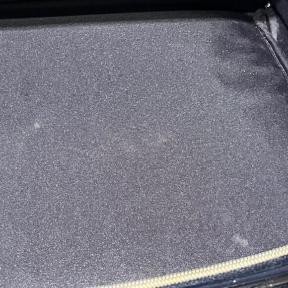 Estee Lauder Navy Blue Faux Crocodile Leather Cosmetic Zip Train Travel Case Bag - Picture 16 of 16